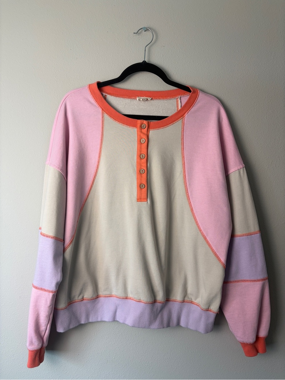 Hem & Thread Colorblock Long Sleeve Top Size M